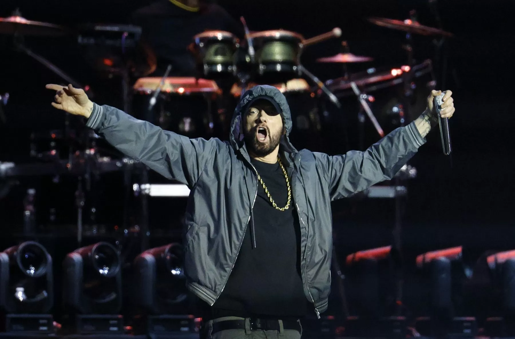 Eminem Performs Medley of Career-Spanning Hits at Rare Private Concert in Detroit