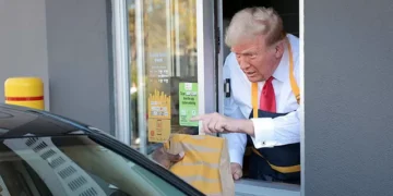 Trump Serves Customers at a McDonald’s Drive-Thru in Philadelphia