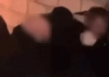 Footage shows moment punches are thrown in clash between bouncers and clubgoer