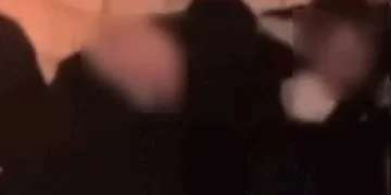 Footage shows moment punches are thrown in clash between bouncers and clubgoer