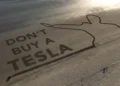 Welsh beach used for ‘world’s biggest anti-Elon Musk protest’