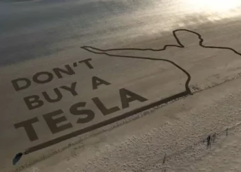 Welsh beach used for ‘world’s biggest anti-Elon Musk protest’