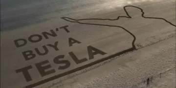 Welsh beach used for ‘world’s biggest anti-Elon Musk protest’