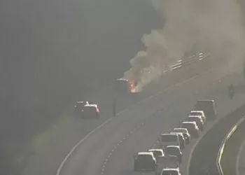 Car catches fire on M4 causing delays