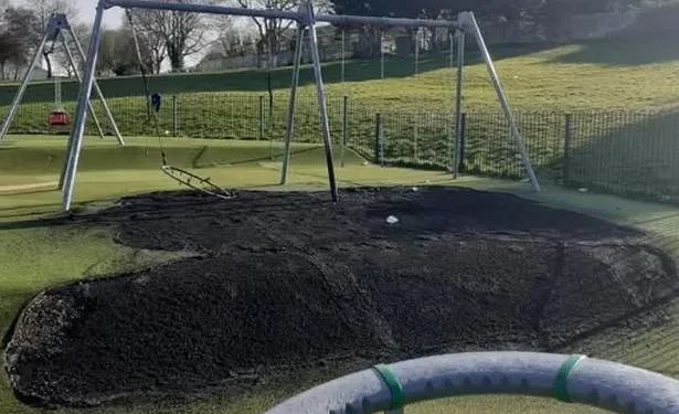 Vandals torch play area leaving council with a four figure repair bill