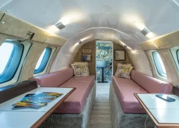 A disused private jet has been turned into an Airbnb in the Welsh countryside