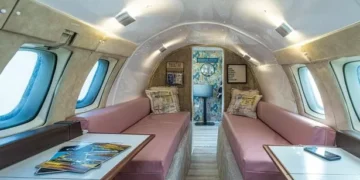 A disused private jet has been turned into an Airbnb in the Welsh countryside