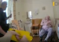 Moment one-legged man, 93, Tasered and sprayed with pepper spray by police at care home