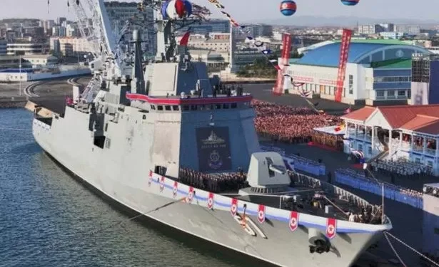 North Korea’s huge new warship sinks during launch in front of Kim Jong-un