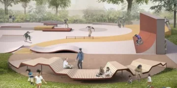 Artist’s impression shows fresh skateboarding vision for Welsh city’s park