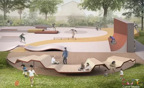 Artist’s impression shows fresh skateboarding vision for Welsh city’s park