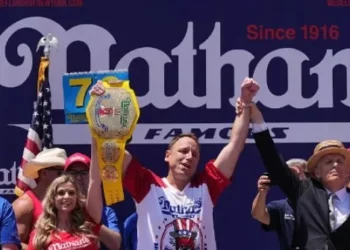 WATCH: ‘Top Dog’: Joey Chestnut Reclaims Title at Nathan’s Hot Dog Eating Contest