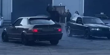 This video of cars doing doughnuts around pedestrians landed driver in court