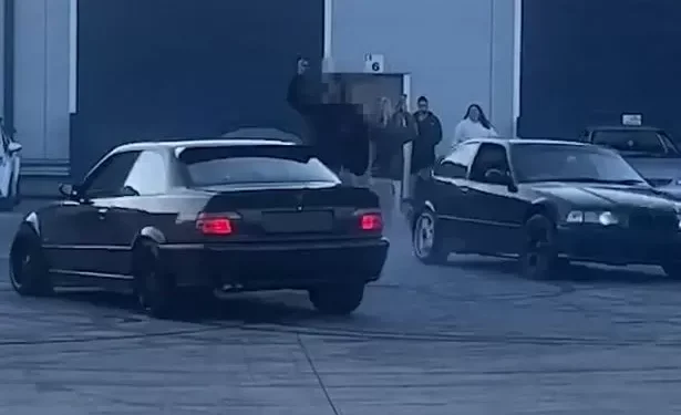 This video of cars doing doughnuts around pedestrians landed driver in court