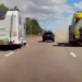 Video shows lorry inches from head-on smash after careering onto  wrong side of motorway