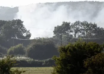 Fire crews tackle large blaze that can be seen from miles away