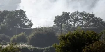 Fire crews tackle large blaze that can be seen from miles away