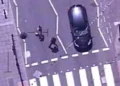 Dramatic moment police run through busy streets and floor drug dealer captured on helicopter camera