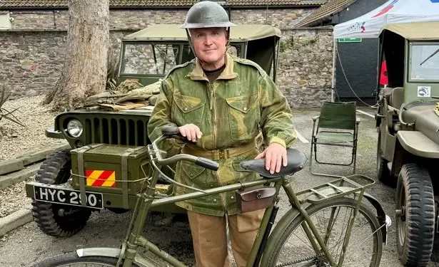 Welsh veteran’s unusual cycling gear and special bike sees him ride 100 miles in 12 hours for amazing reason