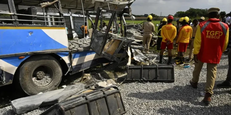 19 killed in bus-truck collision in Telangana