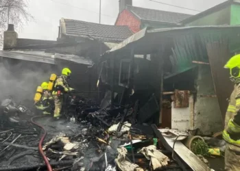 Pair escape as property goes up in flames