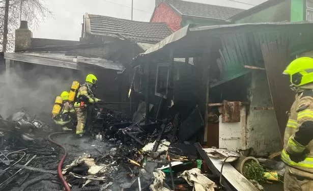 Pair escape as property goes up in flames