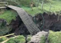 Sinkhole shuts Wales Coast Path stretch as wooden walkway collapses