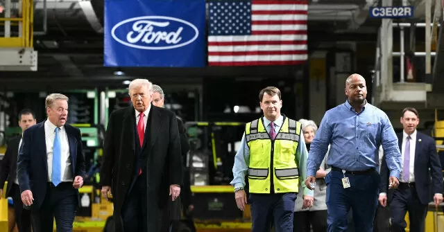 Ford Workers Cheer Trump During Tour of F-150 Plant in Michigan