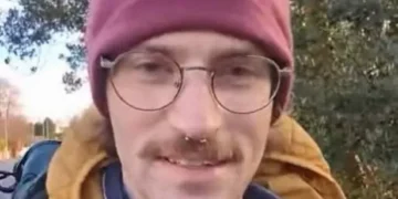 A man walking barefoot across Europe hit an unexpected problem in a Welsh Lidl